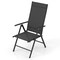 Costway 1 PCS Patio Folding Dining Chair with 7-Level Adjustable High Backrest for Garden Brown/Black